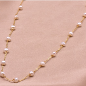Sterling Silver Natural Fresh Water Handmade Pearl Necklace AAA Quality Pearls