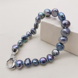 Pearl Bracelet Natural Freshwater (925 silver) Purple Bracelet AAA Quality Pearls