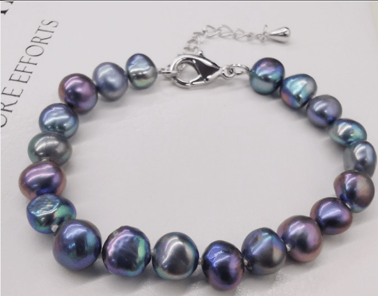 Pearl Bracelet Natural Freshwater (925 silver) Purple Bracelet AAA Quality Pearls
